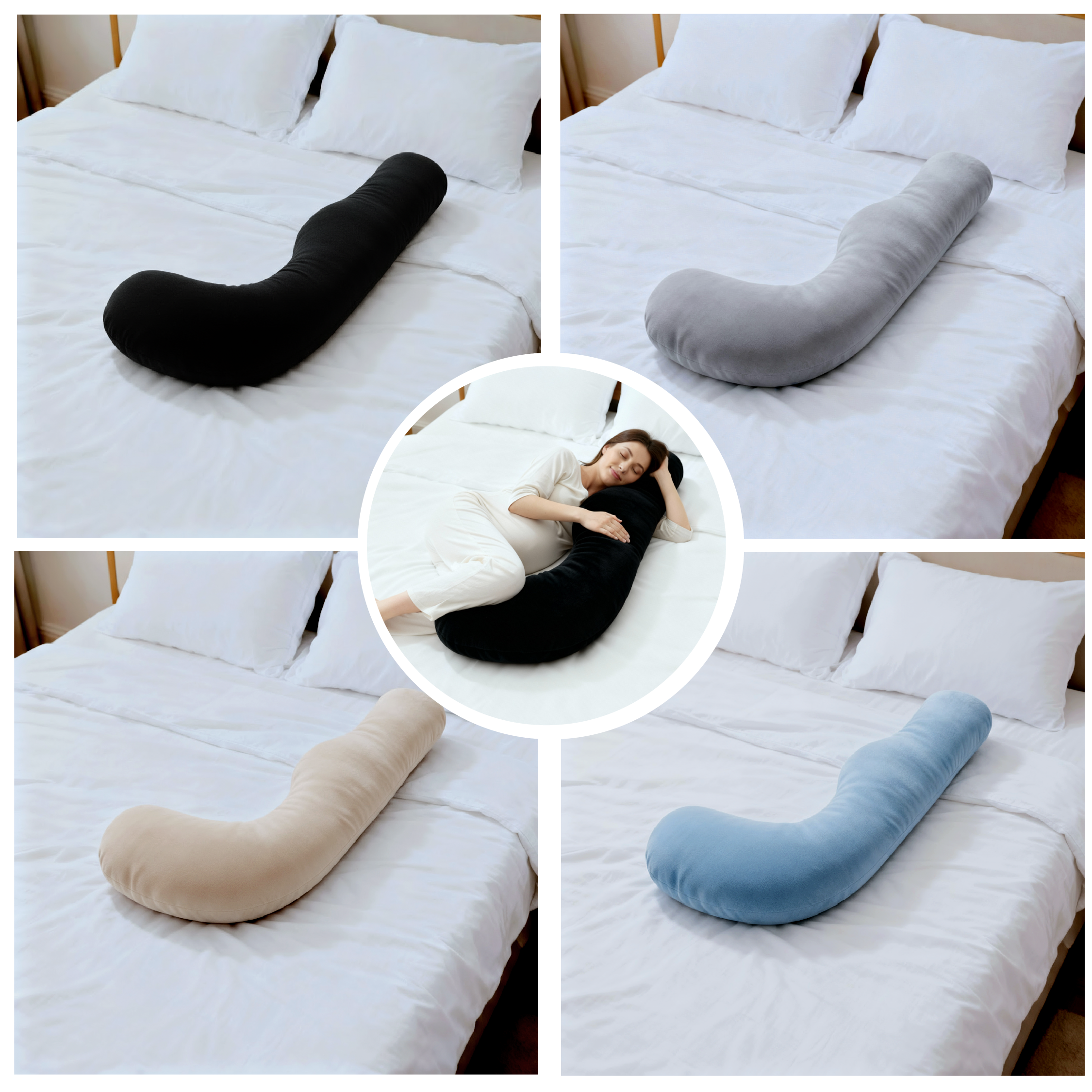 Almohada Tipo J Premium – Confort y Soporte Corporal